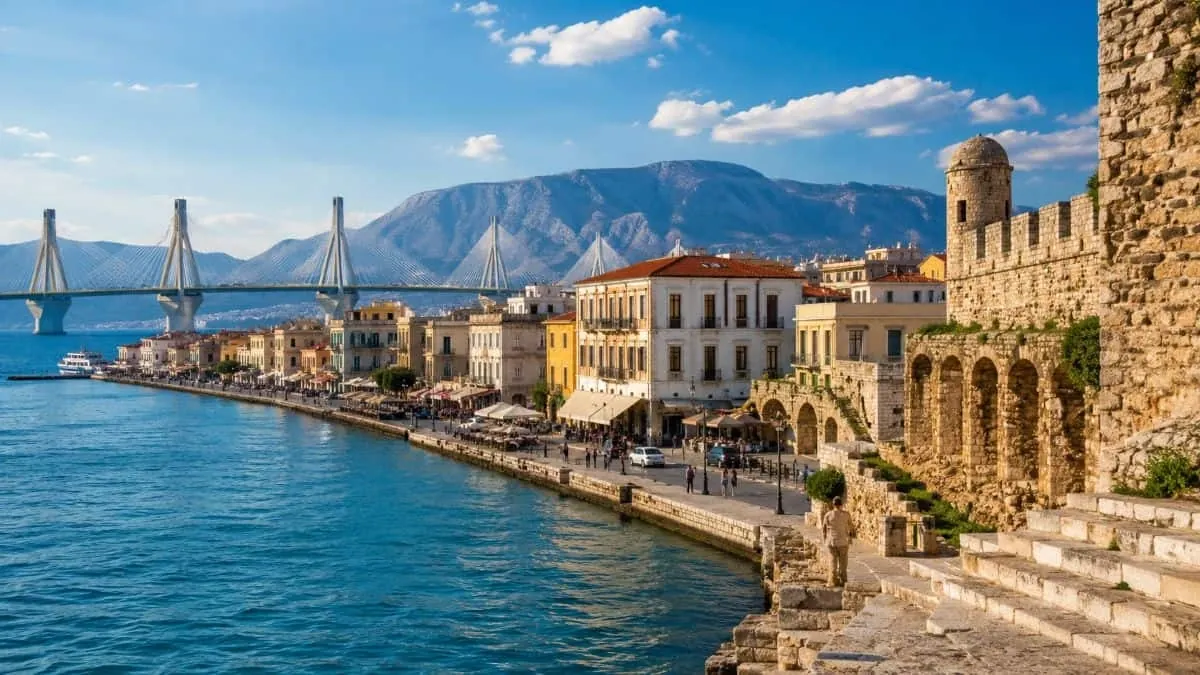Ciudad de Patras, golfo de Patras y oeste de Grecia paseo marítimo
