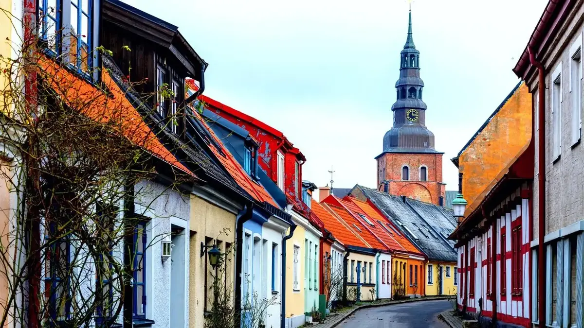 Casco antiguo y puerto de Ystad, en la costa sur de Suecia