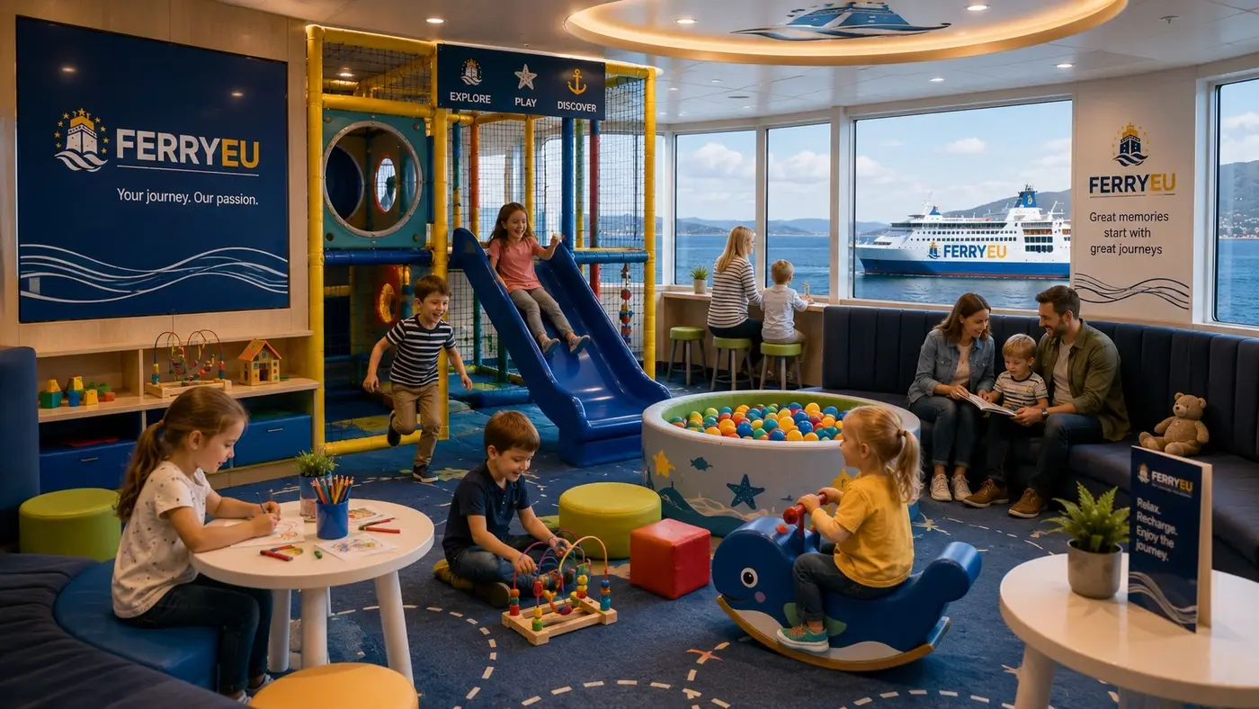 Zona de juegos infantiles a bordo de un ferry