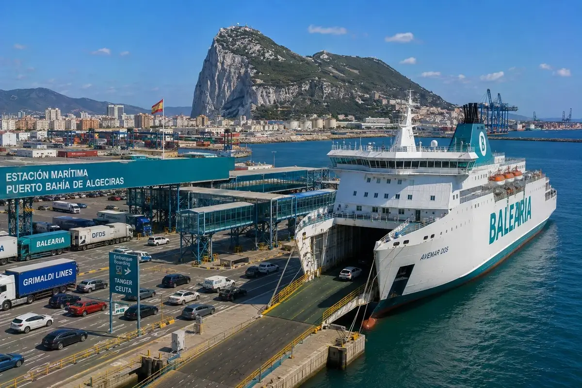Puerto de ferris de pasajeros de Algeciras, en el Estrecho de Gibraltar