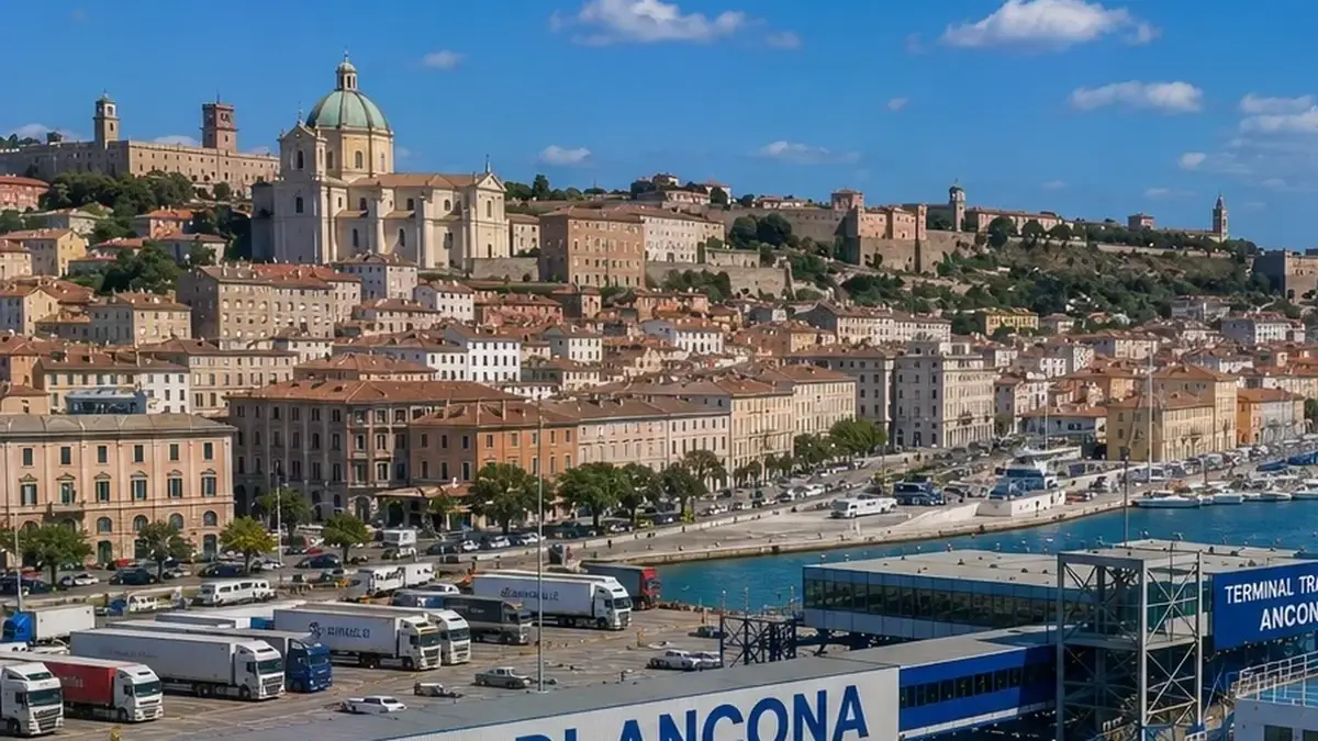 Ferry de pasajeros en la ruta Ancona–Split