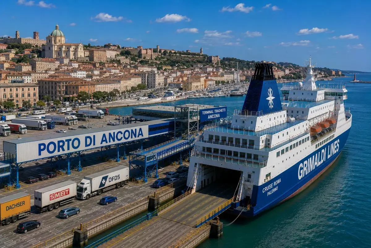 Puerto de ferris de pasajeros de Ancona, en la costa adriática