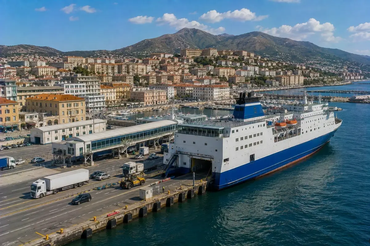 Puerto de ferris de pasajeros de Bastia, en el norte de Córcega