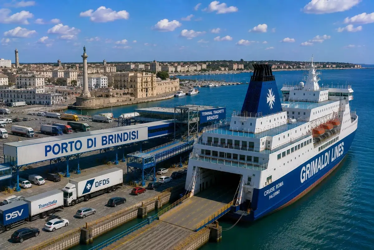 Puerto de ferris de pasajeros de Brindisi, en la costa adriática