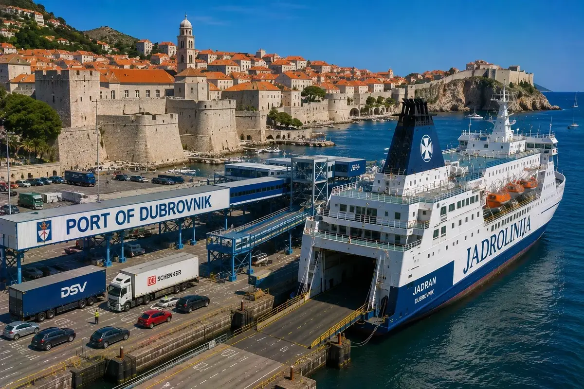 Puerto de ferris de pasajeros de Gruž, en Dubrovnik, Croacia