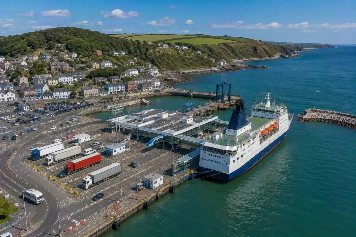 Terminal de ferris de pasajeros del puerto de Fishguard, en Goodwick, Pembrokeshire