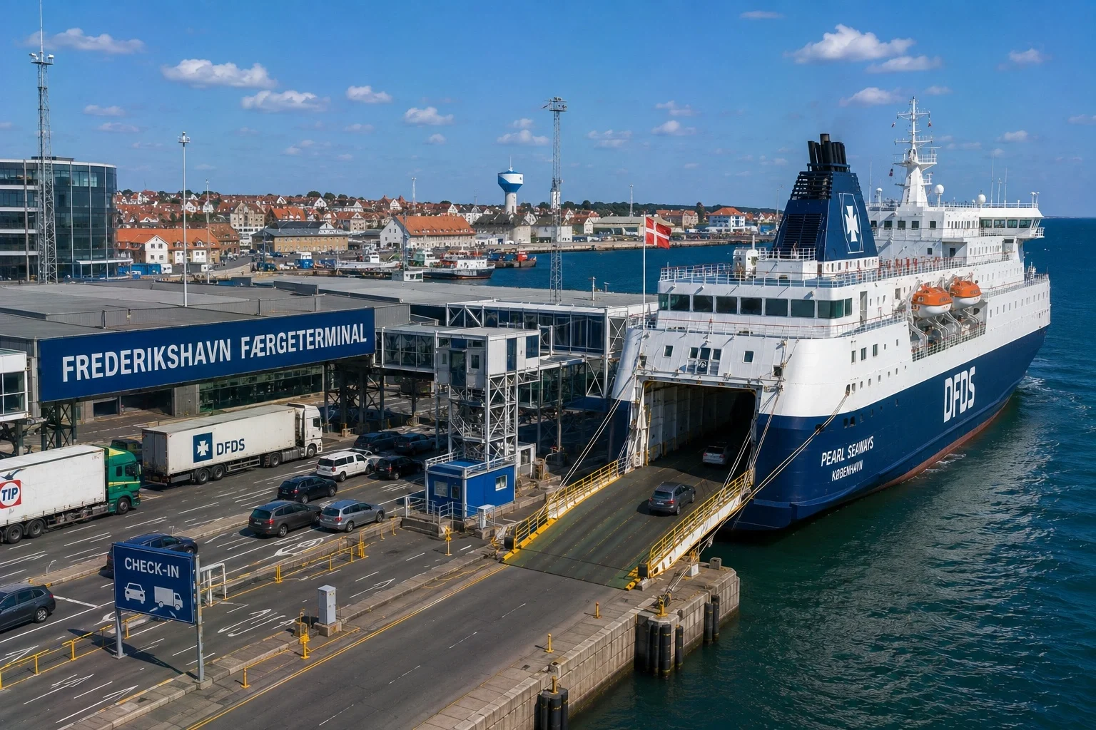 Terminal de ferris de pasajeros de Frederikshavn, norte de Jutlandia, Dinamarca