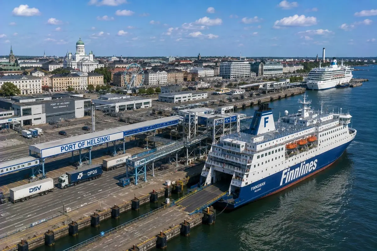 Terminal de ferris de pasajeros en Helsinki, Finlandia