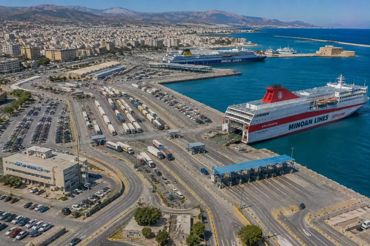 Puerto de ferris de pasajeros de Heraclión, Creta, Grecia