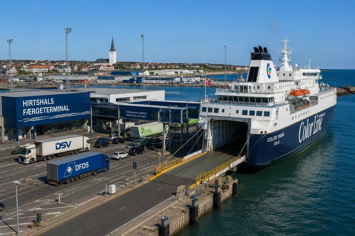 Terminal de ferris de pasajeros en el puerto de Hirtshals, Jutlandia del Norte