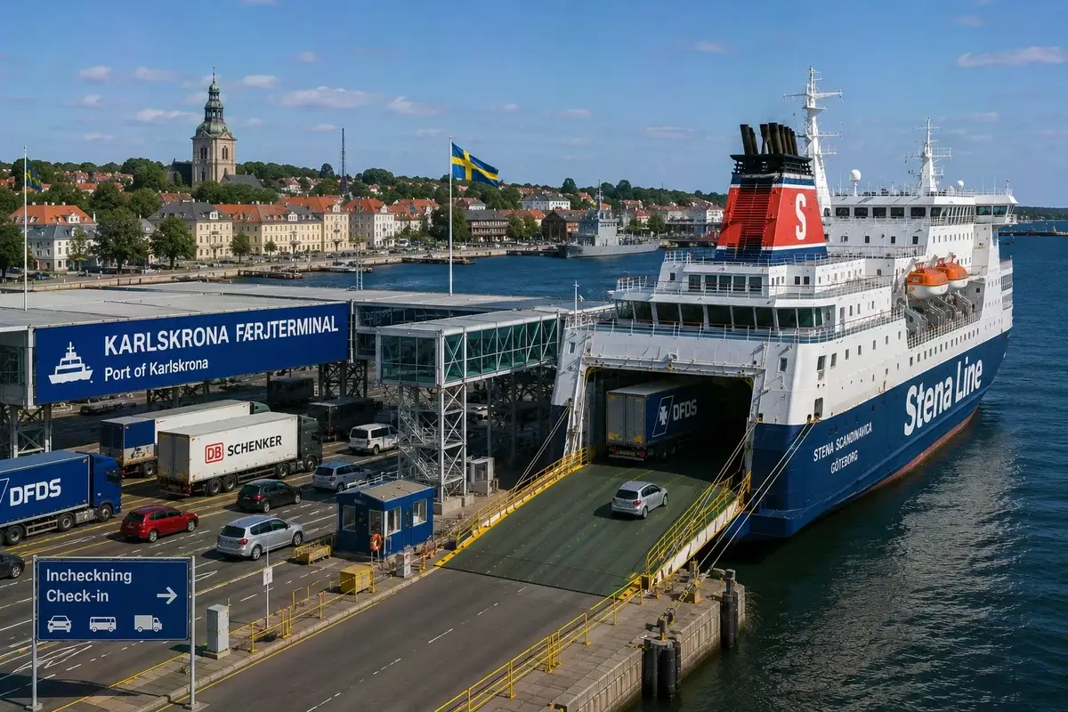 Terminal de ferris de pasajeros de Stena Line en Verkö, Karlskrona, Suecia
