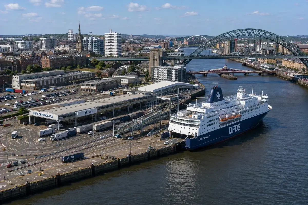 Terminal de ferris de pasajeros de Newcastle/North Shields, una de las principales conexiones internacionales por mar del Norte para viajeros con destino u origen en Edimburgo