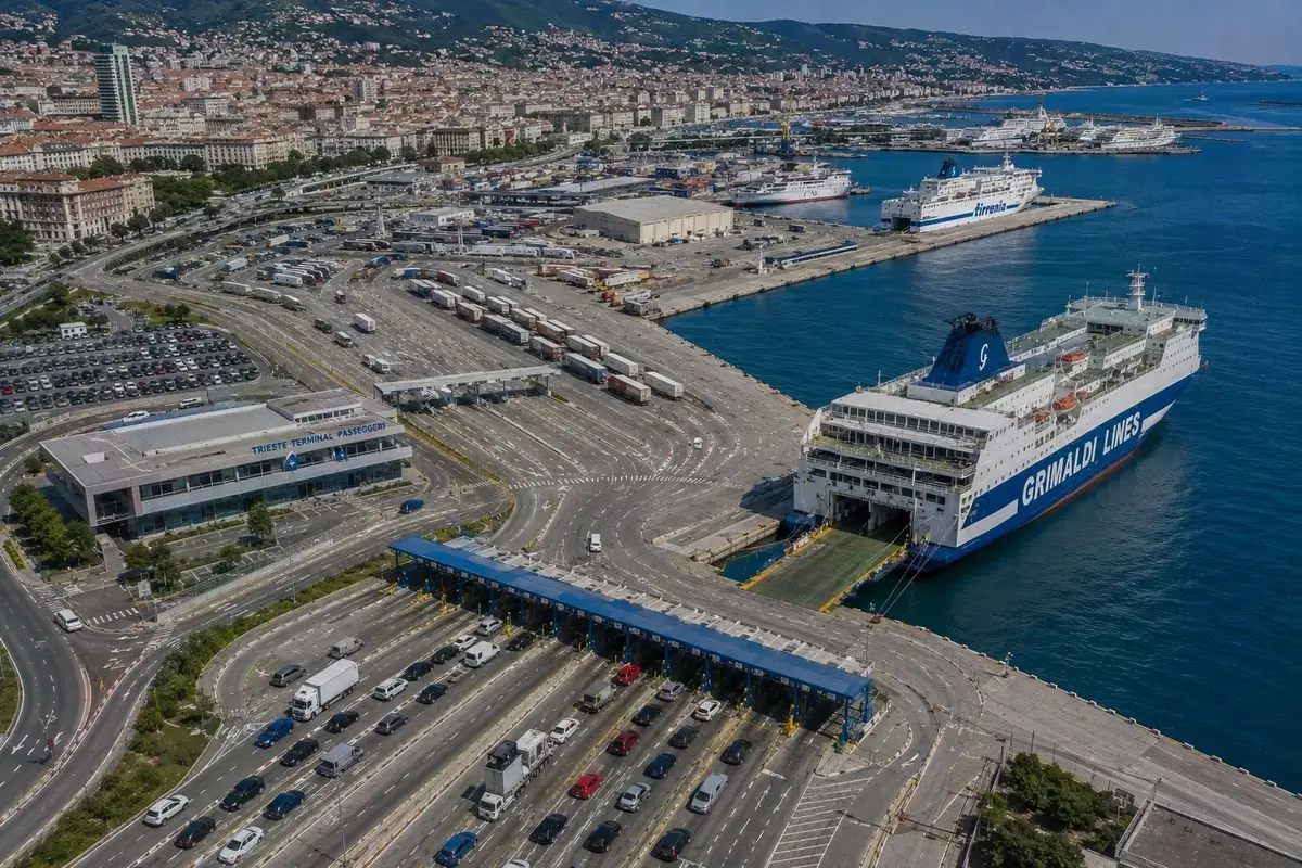 Puerto de ferry y terminal de pasajeros de Trieste, en la costa adriática