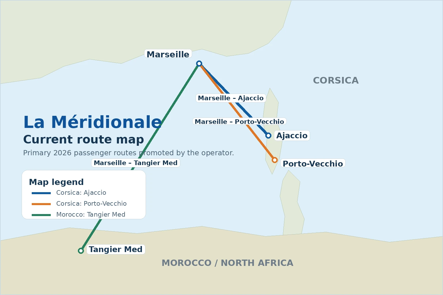 Mapa de rutas de La Méridionale
